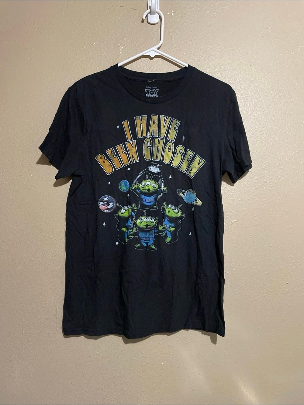 Disney Toy Story "I Have Been Chosen" Alien Black T-Shirt Adult M